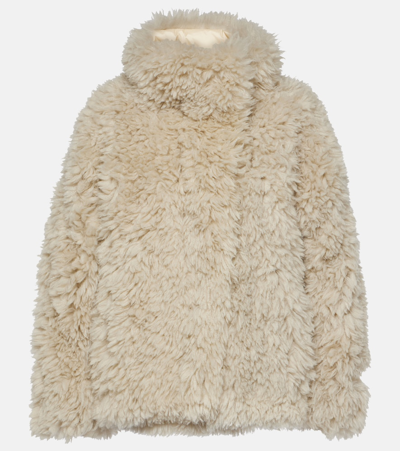 Goldbergh Oversized Woolly Nylon Jacket In Beige