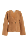 BY MALENE BIRGER EXCLUSIVE DOUBLE-BREASTED WOOL-MOHAIR CARDIGAN