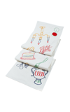 Misette Fete Linen Embroidered Runner In Multi Color In Multi