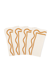 Misette Colorblock Linen Four-piece Napkin Set In Gold