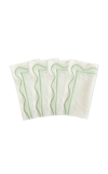MISETTE SET-OF-FOUR COLORBLOCK EMBROIDERED LINEN NAPKINS