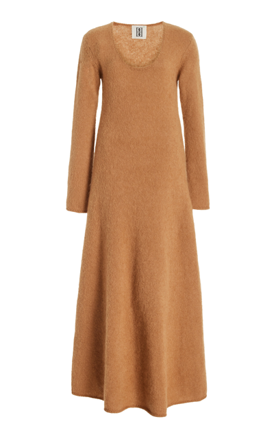 By Malene Birger Exclusive Wool-mohair Midi Dress In Brown