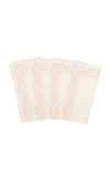 MISETTE SET-OF-FOUR COLORBLOCK EMBROIDERED LINEN NAPKINS