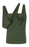 Attico Ribbed Cotton Jersey Top In Green