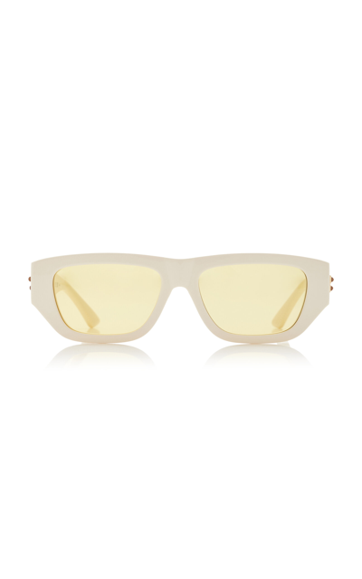 Bottega Veneta Square-frame Acetate Sunglasses In Ivory