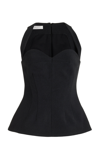 Philosophy Di Lorenzo Serafini Polyester Top With Sweetheart Neckline And Peplum Hem In Grey