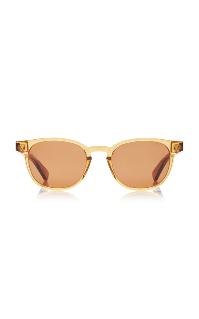 Bottega Veneta Panthos Soft Round-frame Acetate Sunglasses In Brown