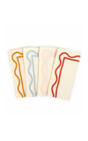 Misette Colorblock Linen Four-piece Napkin Set In Multi