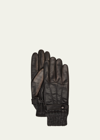 Agnelle Men's Darius Cashmere-lined Leather Gloves In Tempete Patina
