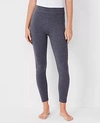 Ann Taylor Heathered Essential Leggings In Dark Graphite Heather
