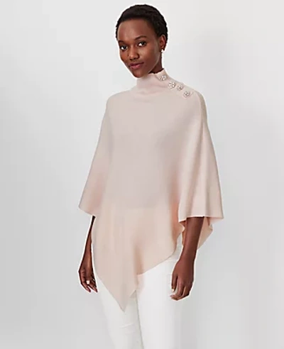 Ann Taylor Crystal Mock Neck Poncho In Breezy Pink