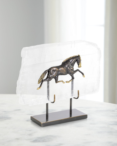 John-richard Collection Horse In Selenite Sculpture I