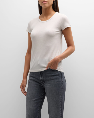 Majestic Ribbed Baby Tee In Grege