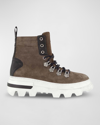 KARL LAGERFELD MEN'S LUG SOLE SUEDE HIKING BOOTS