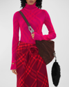 Burberry Checked Ribbed Mohair-blend Turtleneck Sweater In Ripple Ip Check