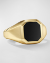 David Yurman Men's Streamline Signet Ring In 18k Gold With Gemstone, 14mm In Bbo