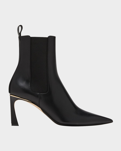 Victoria Beckham Leather Chelsea Ankle Booties In Black