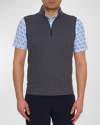 Robert Graham Treviso Knit Quarter Zip Vest In Charcoal