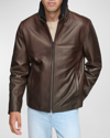 ANDREW MARC MEN'S BRENTFORD PEBBLED LEATHER JACKET