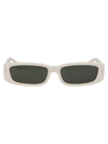 Linda Farrow Geometric Sunglasses In 03 White Light Gold Grey