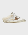 Golden Goose Superstar Sabot 81811 Leather And Shearling Trainers In White/ice/beige B