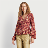 Sam Edelman Evie Ikat Print Peplum Blouse In Red