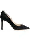 JIMMY CHOO VELVET STILETTO PUMPS,ROMY85RDV12181464