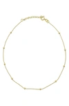 CANDELA JEWELRY 14K YELLOW GOLD BEADED BALL CHAIN ANKLET