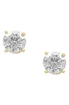 Effy 14k White Gold Round Diamond Stud Earrings In Yellow Gold