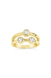 STERLING FOREVER LOU CZ DOUBLE BAND RING