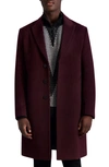 Karl Lagerfeld Wool Blend Coat In Wine