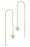 Ember Fine Jewelry 14k Yellow Gold Ball Drop Chain Threader Earrings In Gold