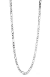 Yield Of Men Sterling Silver 5mm Figaro Chain Necklace In Silver