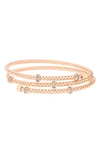 Meshmerise Diamond Three-row Braided Bracelet In Rose