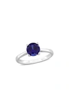 Delmar Lab Created Sapphire Solitaire Ring In Blue