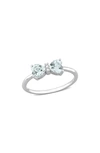 Delmar Heart Bow Aquamarine & Diamond Ring In Blue