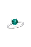 Delmar Lab Created Emerald Solitaire Ring In Green