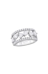 Delmar Lab Created White Sapphire Ring In Silver