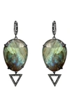 ADORNIA FINE LABRADORITE & DIAMOND DROP EARRINGS