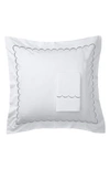 Melange Home Set Of 2 Scallop Embroidered 600 Thread Count 100% Cotton Euro Shams In Grey