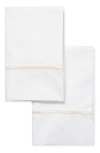 MELANGE HOME MELANGE HOME SINGLE EMBROIDERED LINE 300 THREAD COUNT 100% COTTON PILLOWCASES