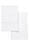 Melange Home Single Embroidered Line 300 Thread Count 100% Cotton Pillowcases In White