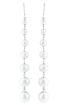 Effy Sterling Silver 3–9mm Graduated Freshwater Pearl Drop Earrings In White