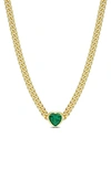 Delmar Heart-cut Cubic Zirconia Necklace In Green