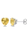 Delmar Heart Cut Citrine Stud Earrings In Yellow