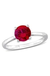 DELMAR CREATED RUBY SOLITAIRE RING