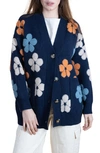 SAACHI FLORAL PRINT BUTTON FRONT CARDIGAN