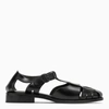 Hereu Pesca Cut-out Leather Sandals In Black