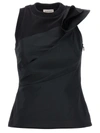 Alexander Mcqueen Asymmetric Sleeveless Top In Black