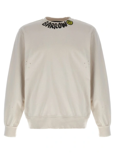 Barrow Logo-print Cotton Sweatshirt In Beige